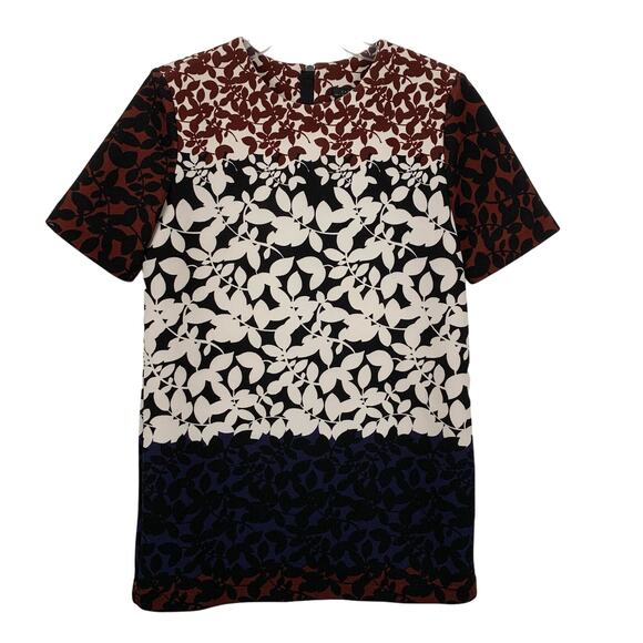 Zara Women Short Sleeve Mini Dress Preppy Office Colorblock Floral Size Small - Picture 1 of 8